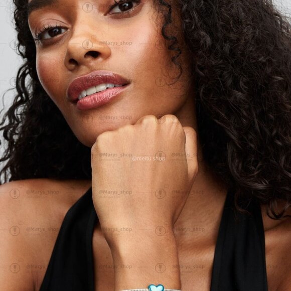 Pandora Metallic Sky Blue Heart Charm - Picture 5 of 6